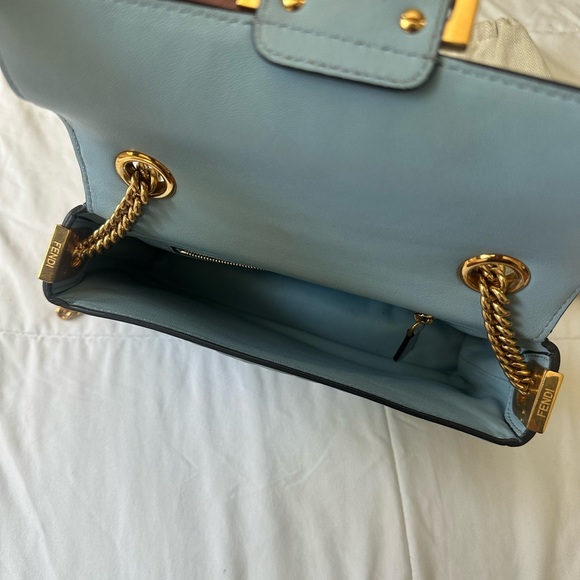 Fendi 2022 Midi Zucca FF Embossed Baguette Chain Bag FEN325222 - Picture 5 of 6